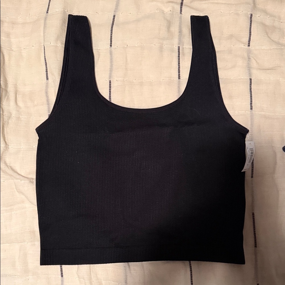 Gap Body Black Ribbed Tank Crop Top